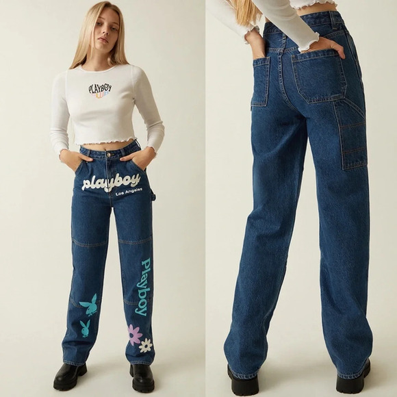 PacSun Denim - Playboy X PacSun Medium Wash High Rise Carpenter Jeans Size 25